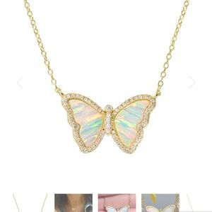 Kamaria opal Butterfly Necklace